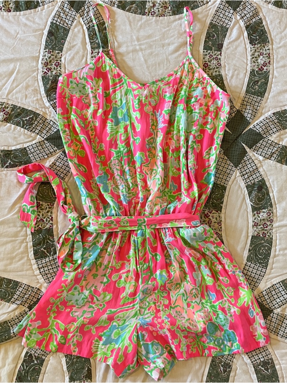 Lilly Pulitzer Deana romper in Flamingo Pink Southern Charm Size XS